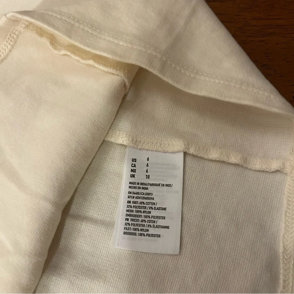 American Eagle Ivory Lace Overlay Dress– Size 6 | Embroidered | Boho Cottagecore - Picture 12 of 16